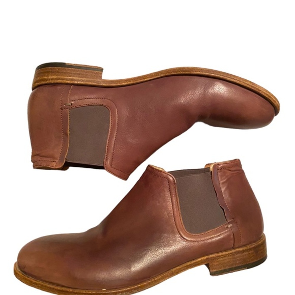 I.N.K. Made in Italy Distressed Brown Leather Booties Size 40